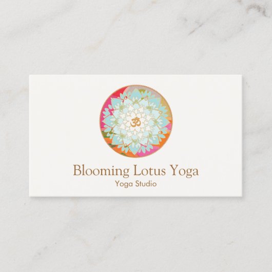 Symbool Lotus Flower en Om Visitekaartje (Voorkant)