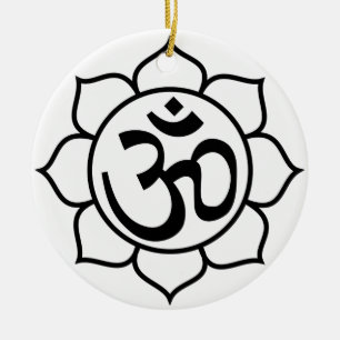 Symbool Lotus Flower Om Keramisch Ornament