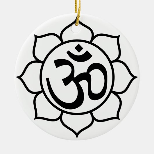 Symbool Lotus Flower Om Keramisch Ornament (Voorkant)