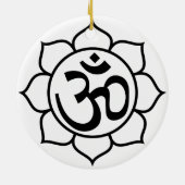 Symbool Lotus Flower Om Keramisch Ornament (Achterkant)