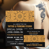 Symbool Mandala, tatoeëer en body Piercer Visitekaartje