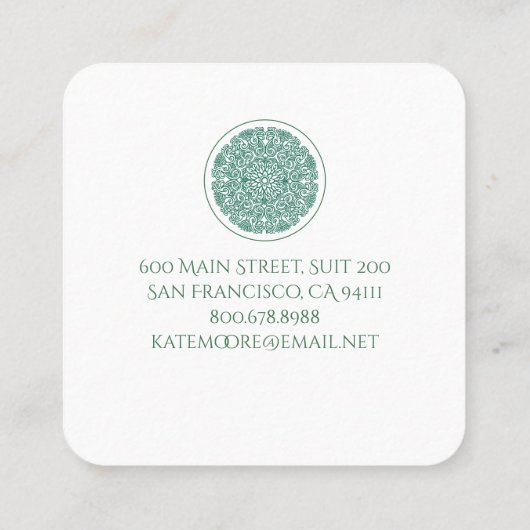 Symbool Mandala Yoga van het universum Vierkante Visitekaartje (Achterkant)