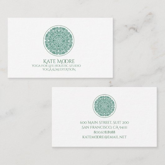 Symbool Mandala Yoga van het universum Visitekaartje (Voorkant / Achterkant)