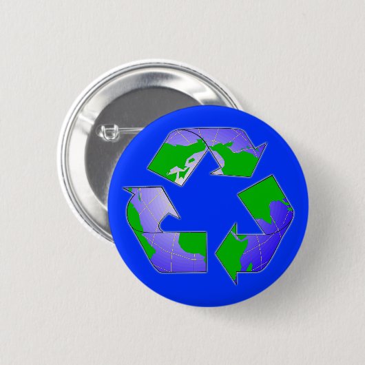 Symbool met Button op aarde recyclen (Voorkant /achterkant)