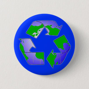 Symbool met Button op aarde recyclen