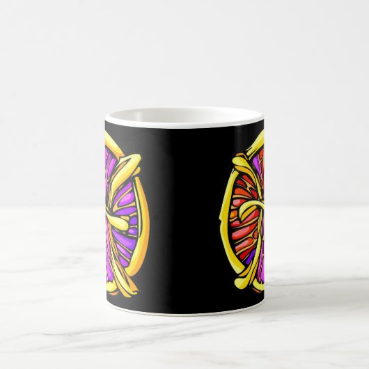 Symbool met gekleurde stampen koffiemok (Center)