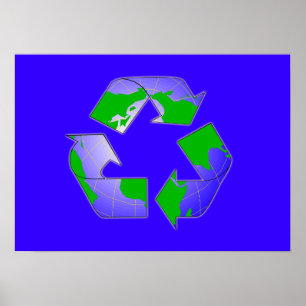 Symbool met Poster op aarde recyclen