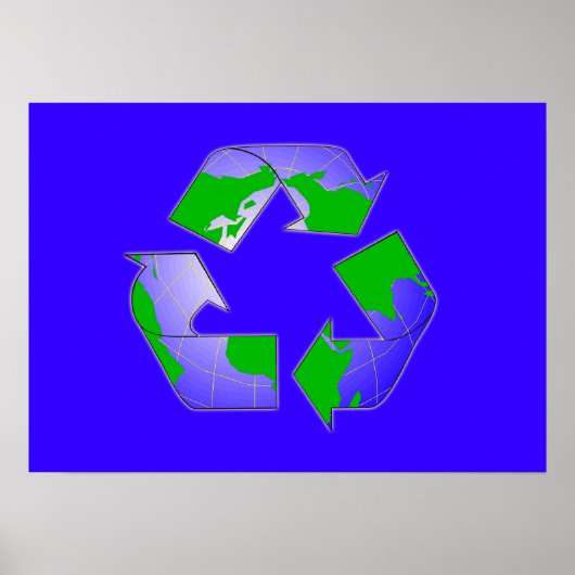 Symbool met Poster op aarde recyclen (Voorkant)