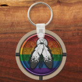 Symbool met twee spirited Wax-zegel in geprikte vl Sleutelhanger (Voorkant)