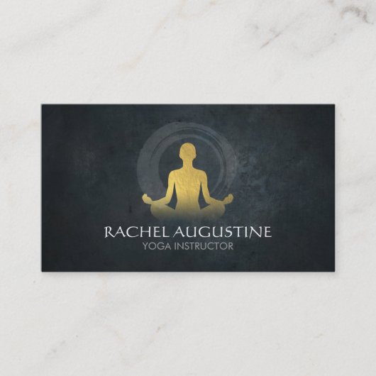 Symbool negeren en gouden Yoga Meditation Instruct Visitekaartje (Voorkant)