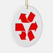 Symbool niet recycleren keramisch ornament (Rechts)