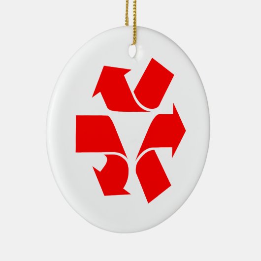 Symbool niet recycleren keramisch ornament (Rechts)