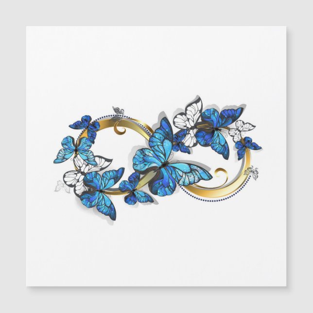 Symbool oneindigheid van blauwe Morpho vlinders (Voorkant)