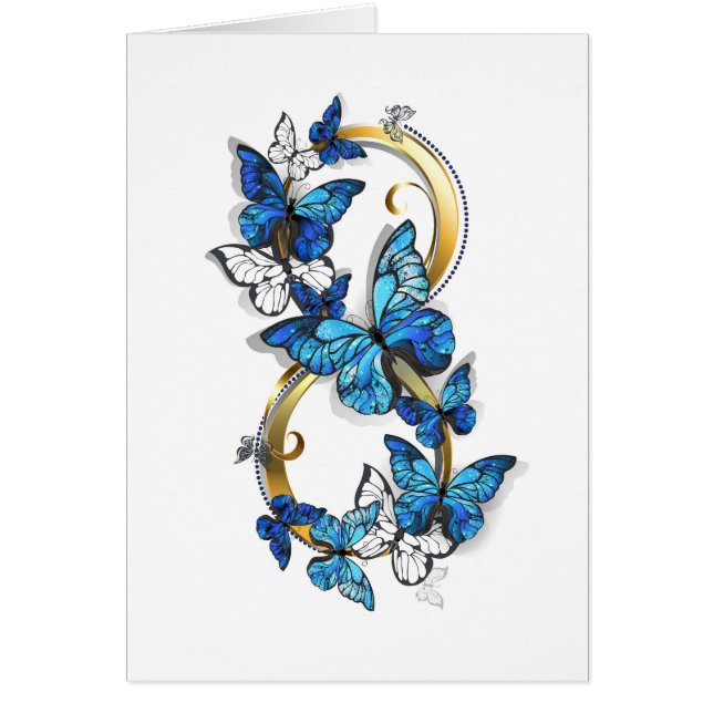 Symbool oneindigheid van Blauwe Morpho Vlinders (Voorkant)
