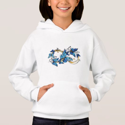Symbool oneindigheid van blauwe Morpho vlinders (Voorkant)