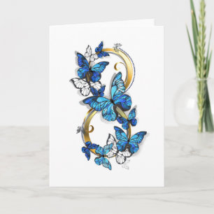 Symbool oneindigheid van blauwe Morpho vlinders Aankondiging