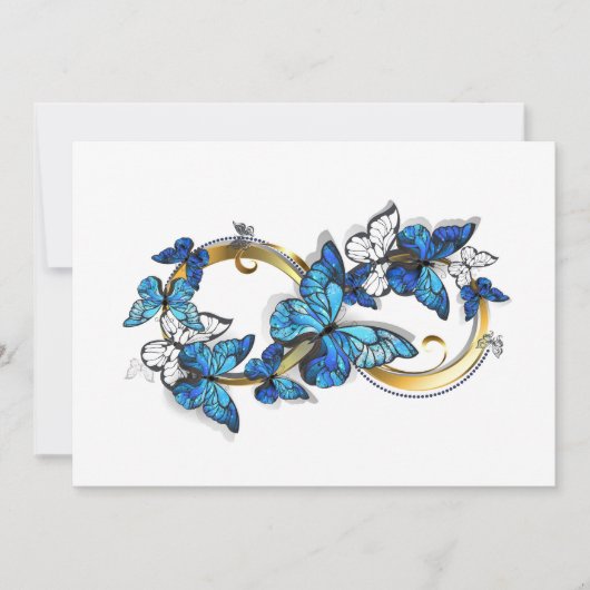 Symbool oneindigheid van Blauwe Morpho Vlinders Aankondiging (Voorkant)