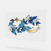 Symbool oneindigheid van Blauwe Morpho Vlinders Acryl Bord (Hoek)