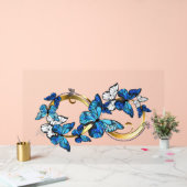 Symbool oneindigheid van Blauwe Morpho Vlinders Acryl Bord (Huwelijk)