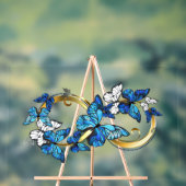 Symbool oneindigheid van blauwe Morpho vlinders Acryl Bord (Neutraal)