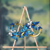 Symbool oneindigheid van blauwe Morpho vlinders Acryl Bord (Neutraal)