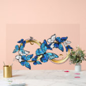 Symbool oneindigheid van blauwe Morpho vlinders Acryl Bord (Huwelijk)