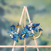 Symbool oneindigheid van Blauwe Morpho Vlinders Acryl Bord (Neutraal)