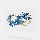Symbool oneindigheid van Blauwe Morpho Vlinders Acryl Bord (Hoek)