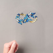 Symbool oneindigheid van blauwe Morpho vlinders Acryl Uitnodigingen (Insitu (Draagbaar))