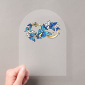 Symbool oneindigheid van Blauwe Morpho Vlinders Acryl Uitnodigingen (Insitu (Draagbaar))