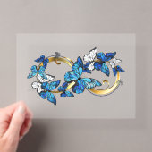 Symbool oneindigheid van Blauwe Morpho Vlinders Acryl Uitnodigingen (Insitu (Draagbaar))