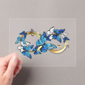 Symbool oneindigheid van blauwe Morpho vlinders Acryl Uitnodigingen (Insitu (Draagbaar))