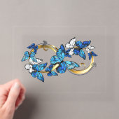 Symbool oneindigheid van Blauwe Morpho Vlinders Acryl Uitnodigingen (Insitu (Draagbaar))