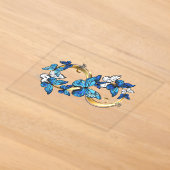 Symbool oneindigheid van Blauwe Morpho Vlinders Acryl Uitnodigingen (Laagn)
