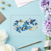 Symbool oneindigheid van Blauwe Morpho Vlinders Acryl Uitnodigingen (Insitu (Huwelijk))