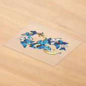 Symbool oneindigheid van blauwe Morpho vlinders Acryl Uitnodigingen (Laagn)