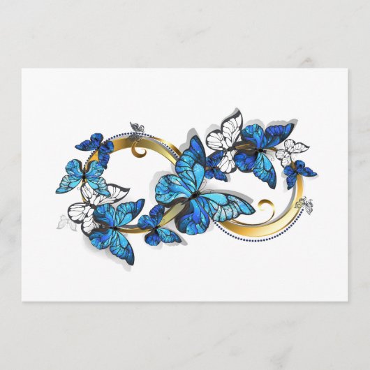 Symbool oneindigheid van blauwe Morpho vlinders Advieskaart (Voorkant)