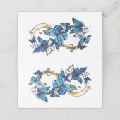 Symbool oneindigheid van blauwe Morpho vlinders Afsprakenkaart (Buitenkant ongevouwen)