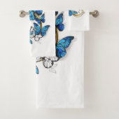 Symbool oneindigheid van blauwe Morpho vlinders Bad Handdoek (Insitu)