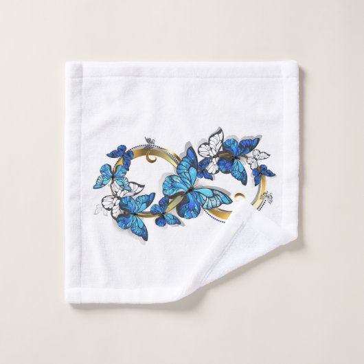 Symbool oneindigheid van blauwe Morpho vlinders Bad Handdoek (Wasdoekje)