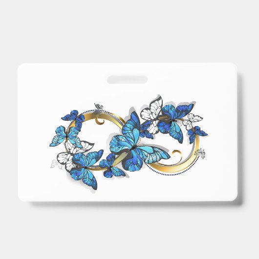 Symbool oneindigheid van blauwe Morpho vlinders Badge (Voorzijde)