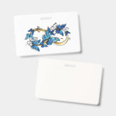 Symbool oneindigheid van blauwe Morpho vlinders Badge (Voor- en achterkant)