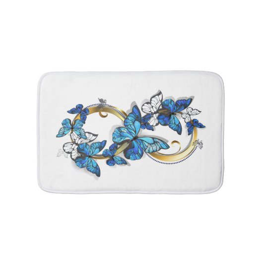 Symbool oneindigheid van blauwe Morpho vlinders Badmat (Voorkant)
