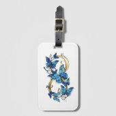 Symbool oneindigheid van blauwe Morpho vlinders Bagagelabel (Voorkant (verticaal))