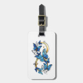 Symbool oneindigheid van Blauwe Morpho Vlinders Bagagelabel (Voorkant verticaal)
