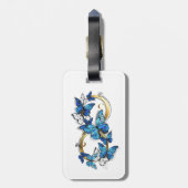 Symbool oneindigheid van Blauwe Morpho Vlinders Bagagelabel (Achterkant verticaal)