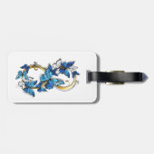 Symbool oneindigheid van Blauwe Morpho Vlinders Bagagelabel (Achterkant horizontaal)