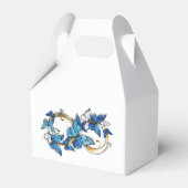 Symbool oneindigheid van Blauwe Morpho Vlinders Bedankdoosjes (Achterkant)