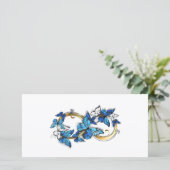 Symbool oneindigheid van blauwe Morpho vlinders Bedankkaart (Staand voorkant)