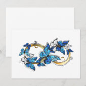 Symbool oneindigheid van Blauwe Morpho Vlinders Bedankkaart (Voorkant / Achterkant)